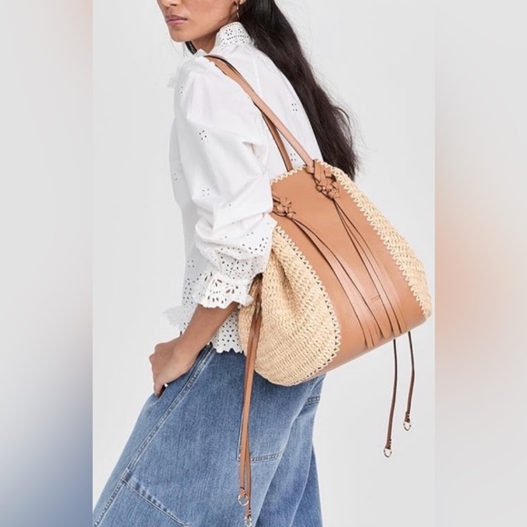 Ulla Johnson Daphne Raffia Tote Bag in Natural - Picture 2 of 14